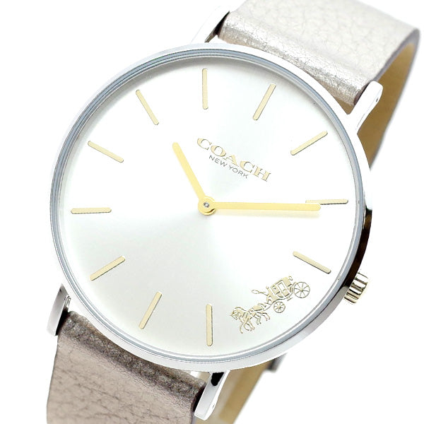 コーチ COACH 腕時計 レディース 14503157 PERRY クォーツ シルバー シャンパンゴールド ホワイト